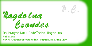 magdolna csondes business card
